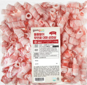 곰곰 돌돌말이 무연골 대패 삼겹살 (냉동), 1.5kg