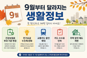 9월부터 달라지는 생활정보