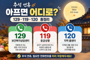 추석에 아프면 어디로?