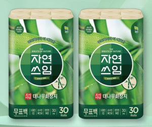 자연쓰임 프리미엄 대나무 천연펄프 화장지 3겹 30m 30롤 2팩